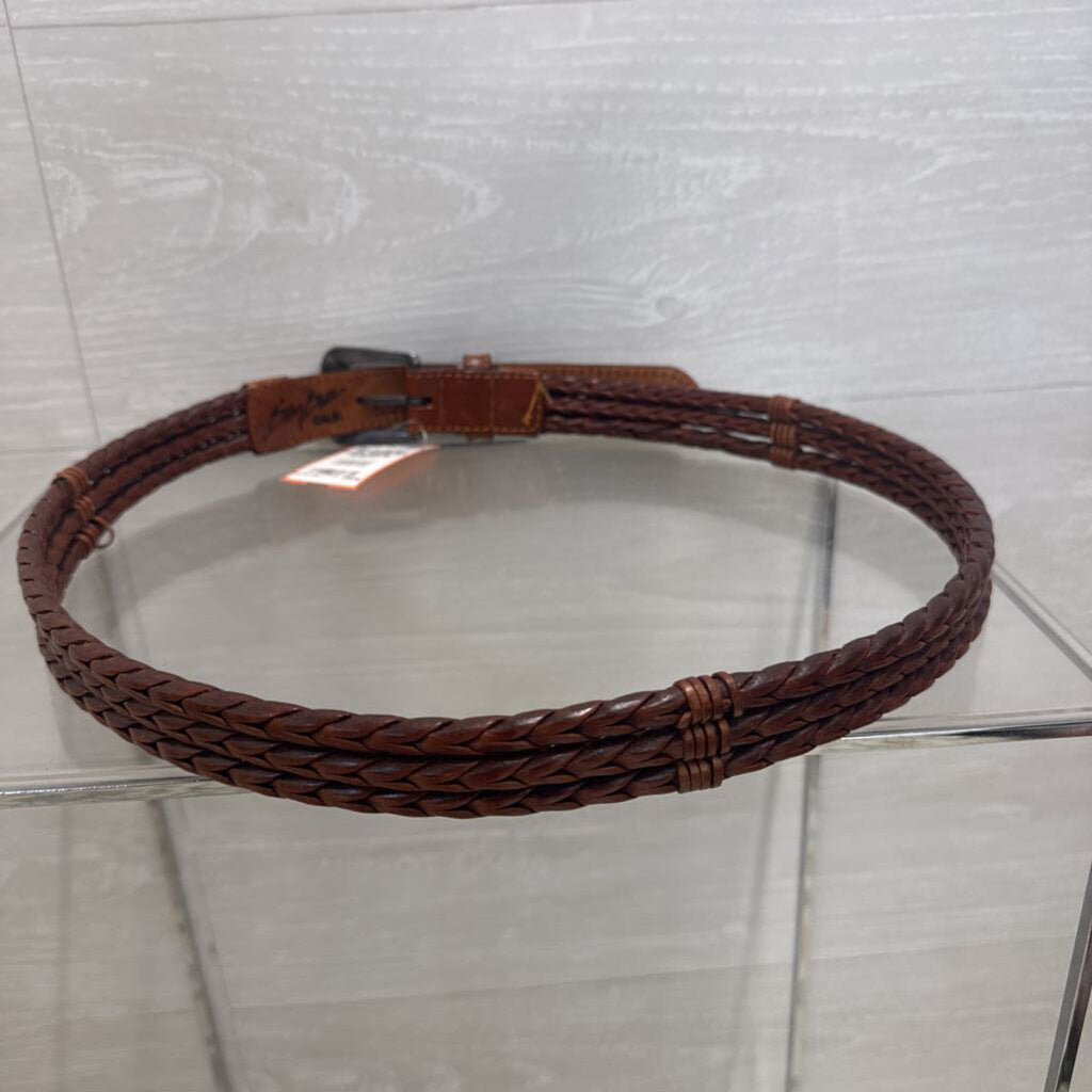 Billy Belts Brown Woven Leather Belt 36