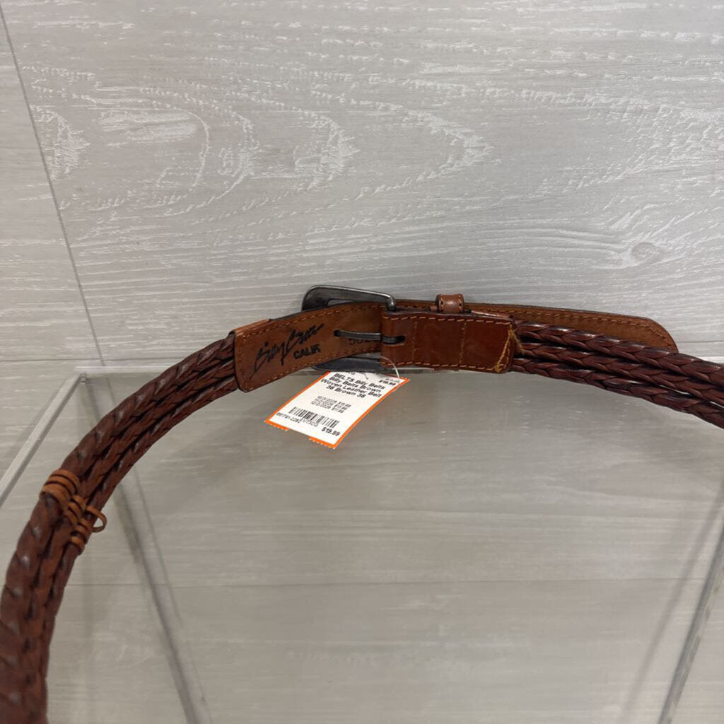 Billy Belts Brown Woven Leather Belt 36