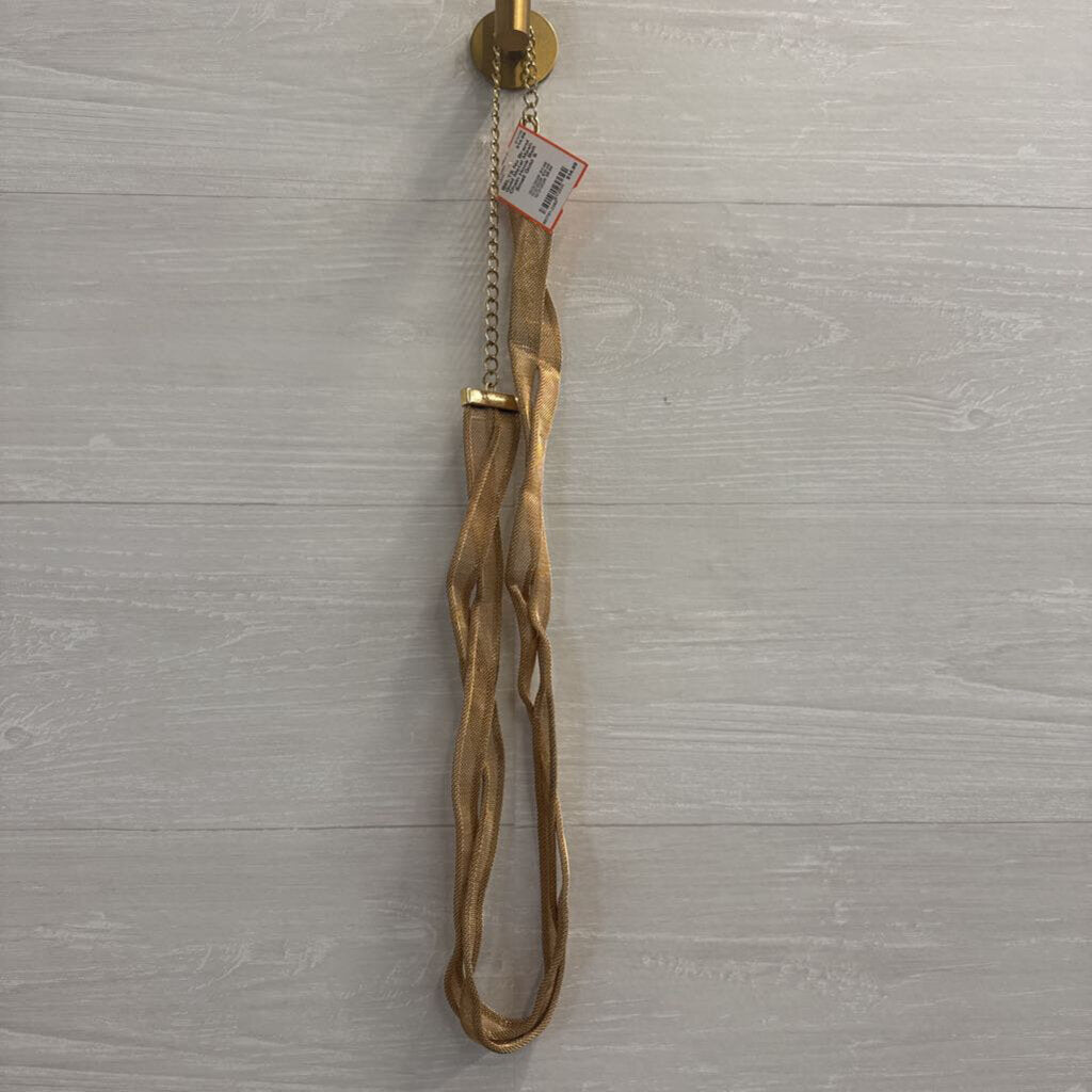 Gold Metal Mesh Chain Hook Belt Small