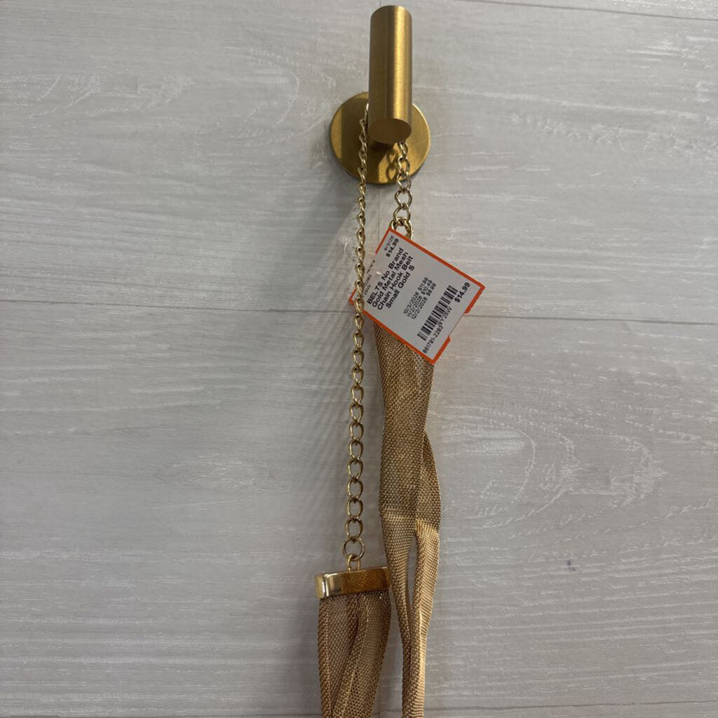 Gold Metal Mesh Chain Hook Belt Small