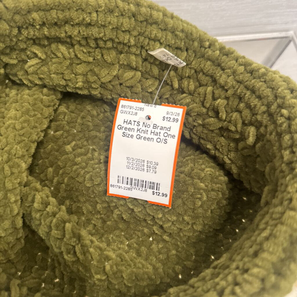 Green Knit Hat One Size