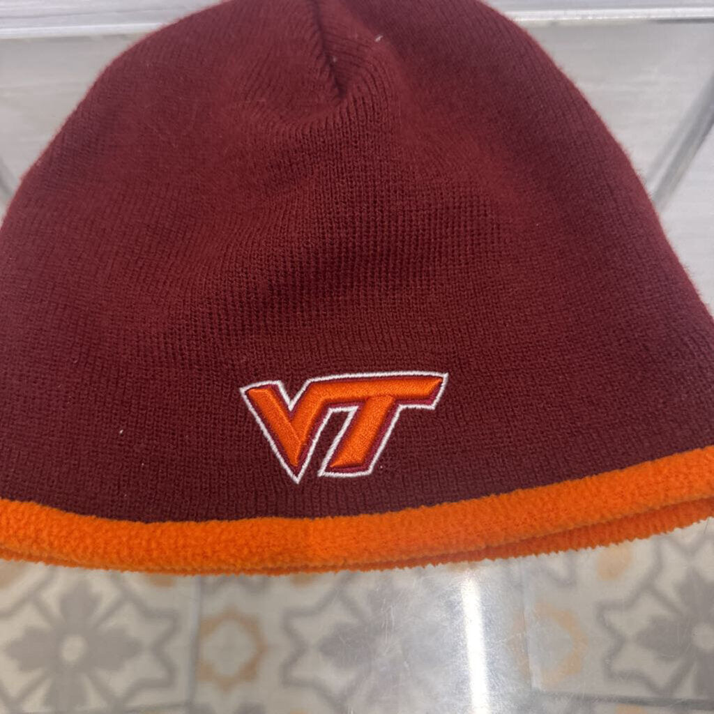 Burgundy/ Orange Knit Virginia Tech Beanie One Size