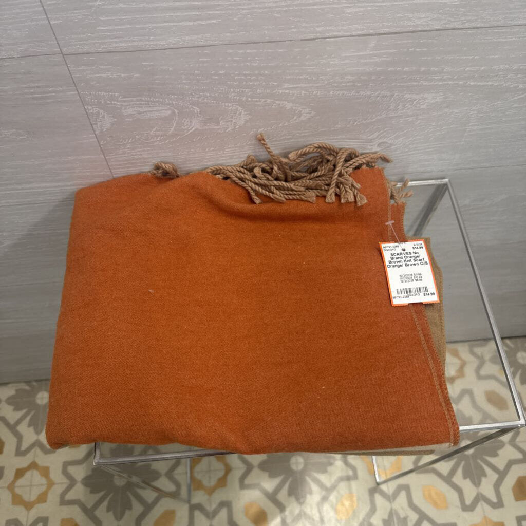 Orange/ Brown Knit Scarf