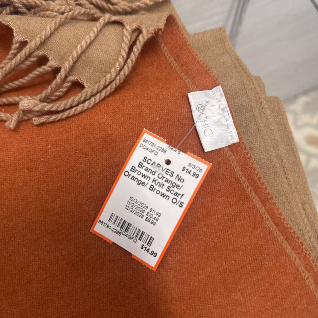 Orange/ Brown Knit Scarf