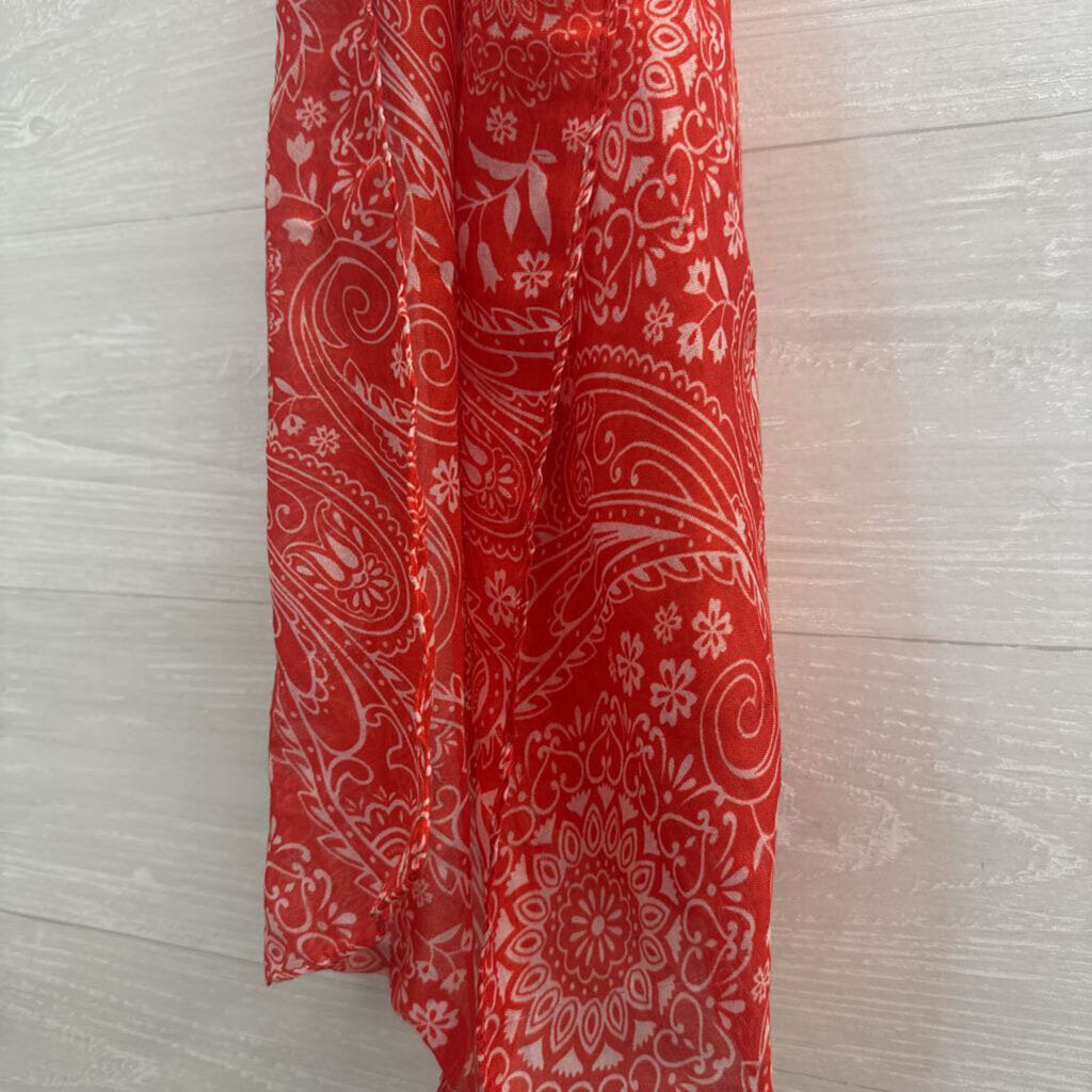 Red/ White Print Lightweight Scarf