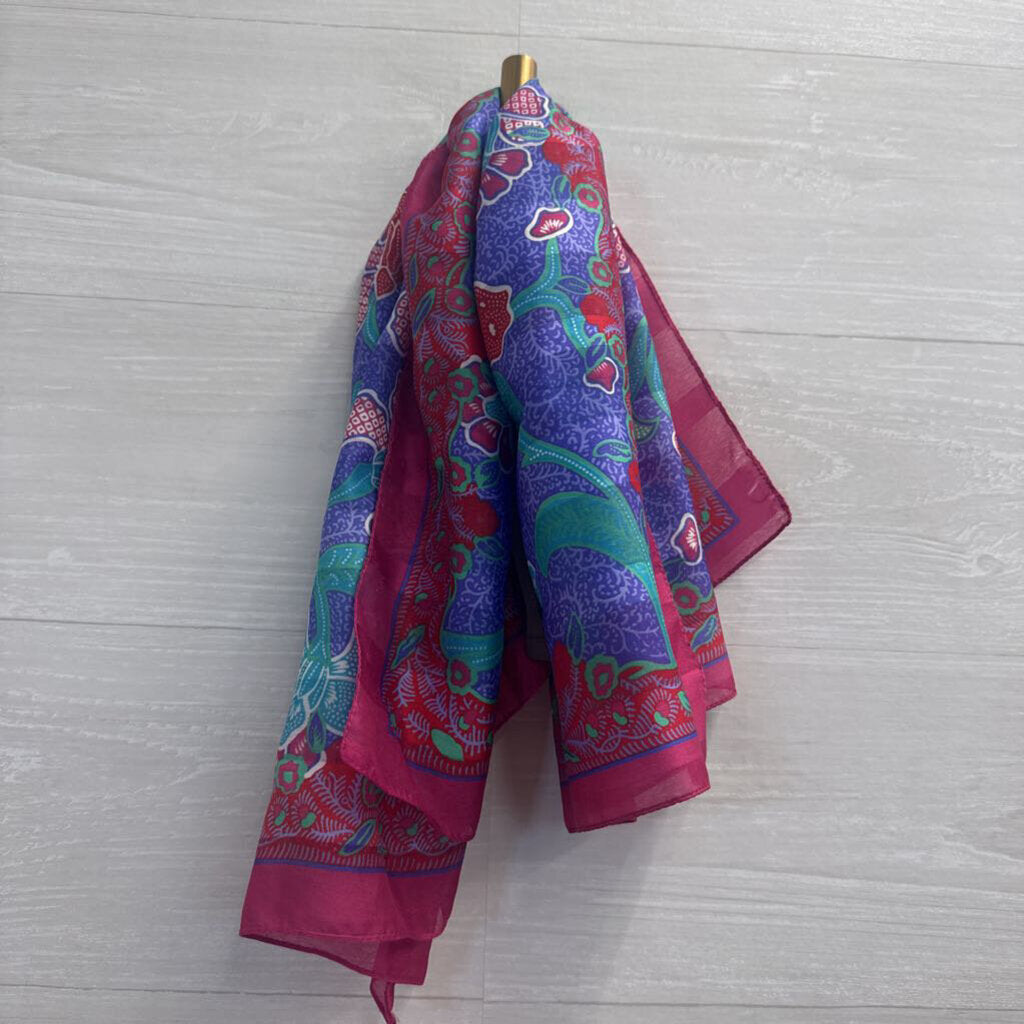 Blue/ Purple Print Lightweight Scarf