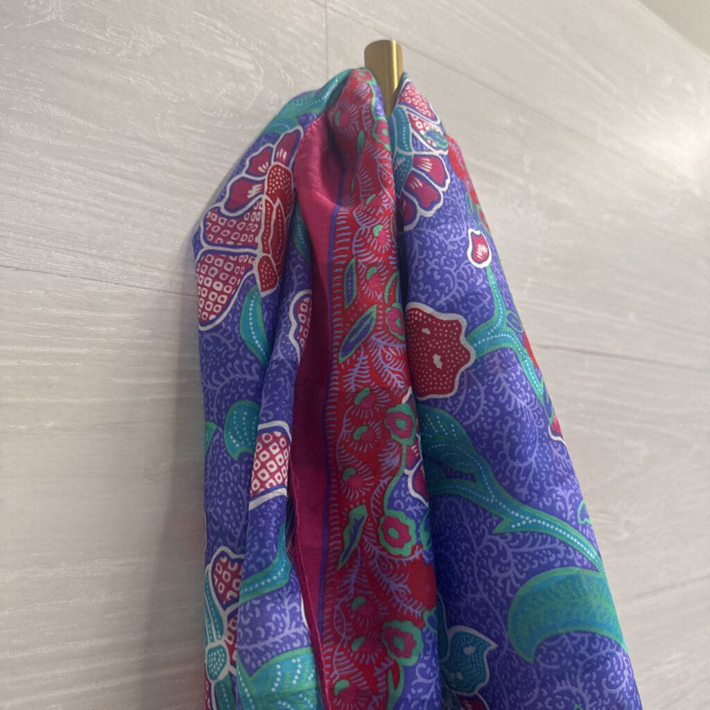 Blue/ Purple Print Lightweight Scarf