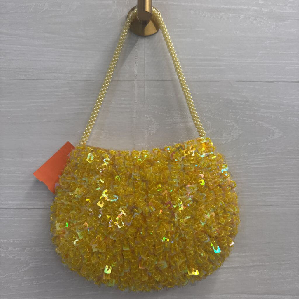 Yellow Beaded Small Purse
