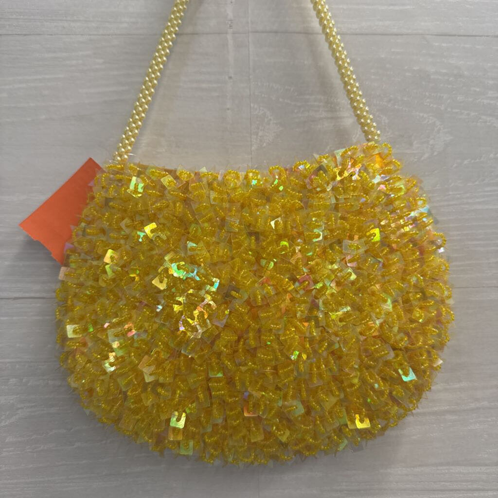 Yellow Beaded Small Purse