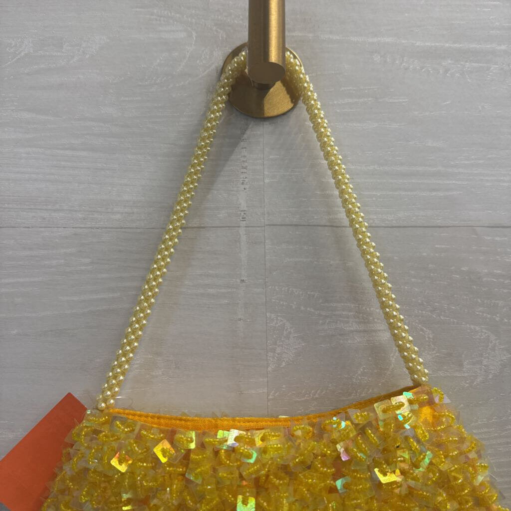 Yellow Beaded Small Purse