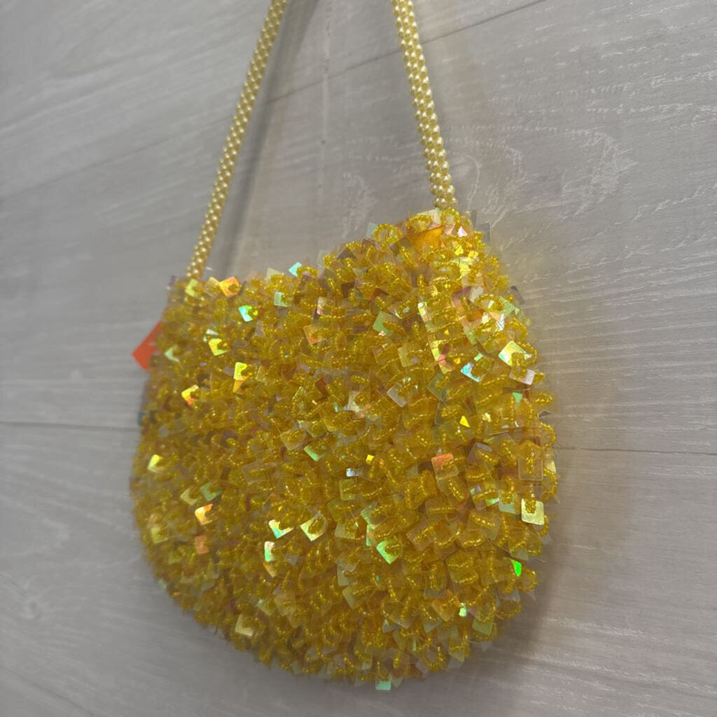 Yellow Beaded Small Purse