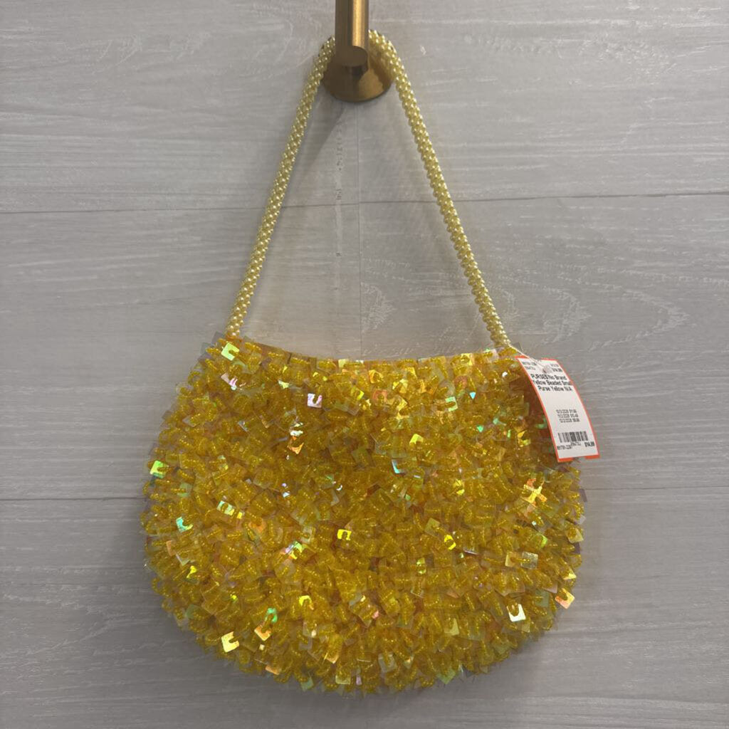 Yellow Beaded Small Purse