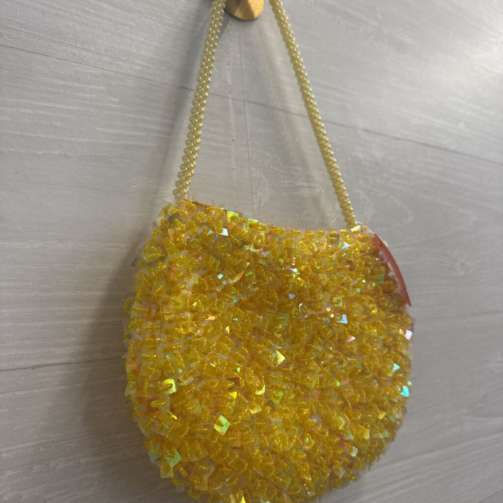 Yellow Beaded Small Purse