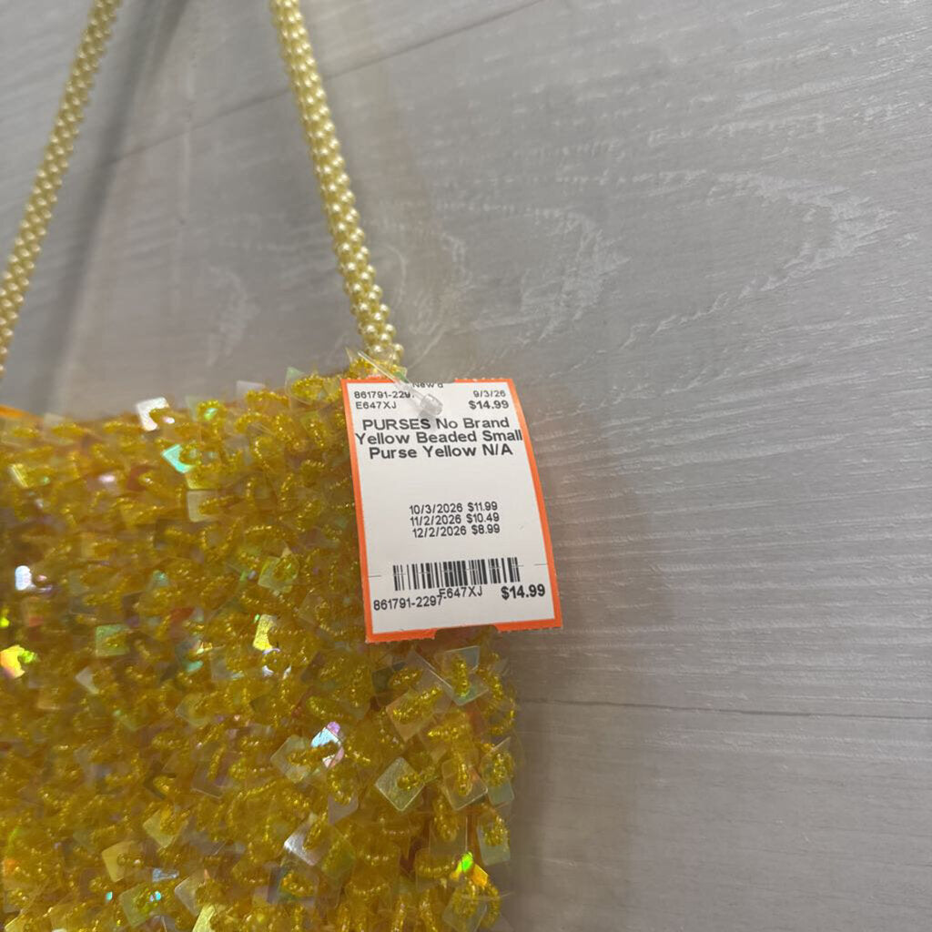 Yellow Beaded Small Purse