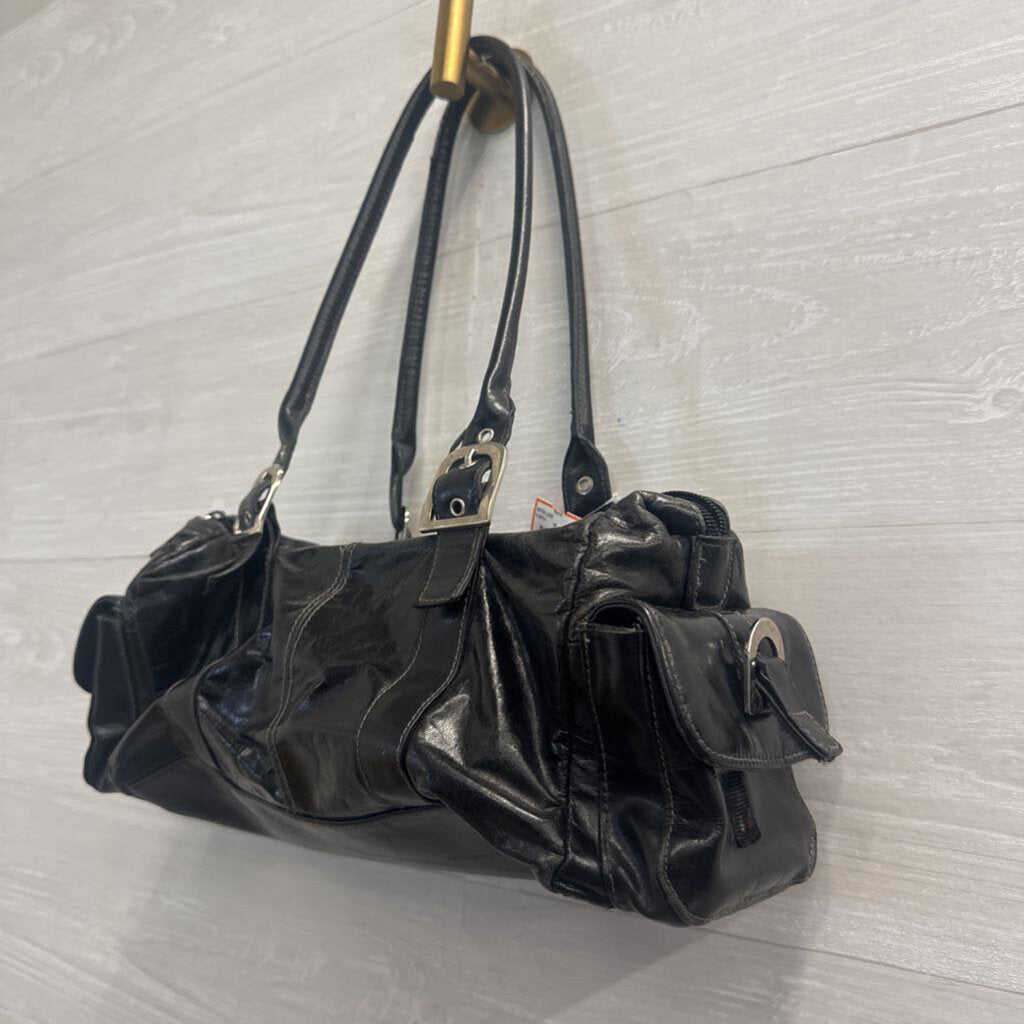 Vintage Ego Y2K Black Leather Shoulder Purse