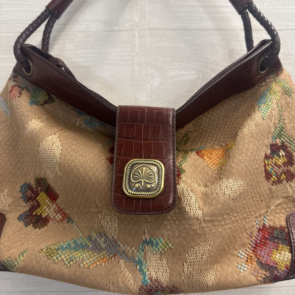 Maggi B Brown Tapestry Shoulder Purse