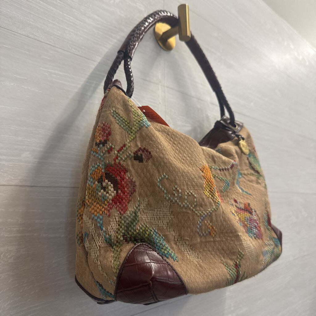 Maggi B Brown Tapestry Shoulder Purse