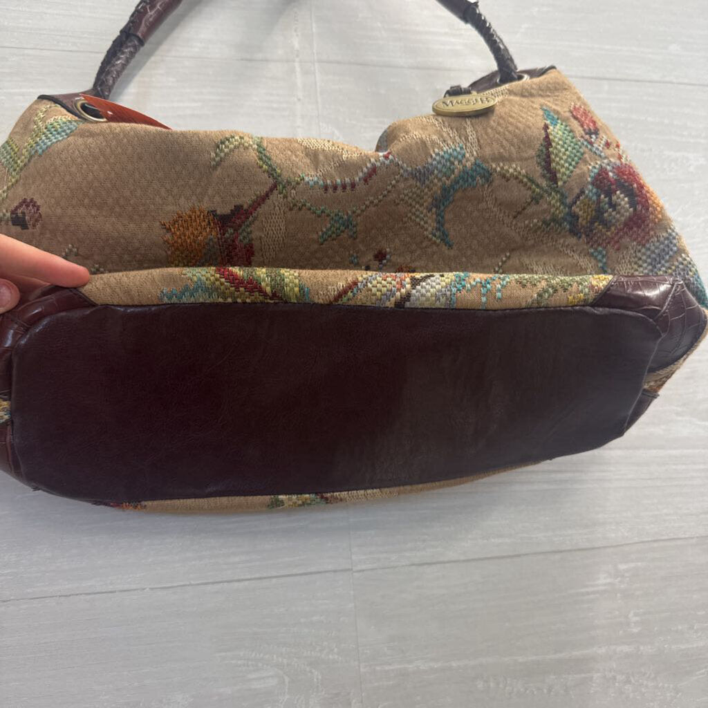 Maggi B Brown Tapestry Shoulder Purse