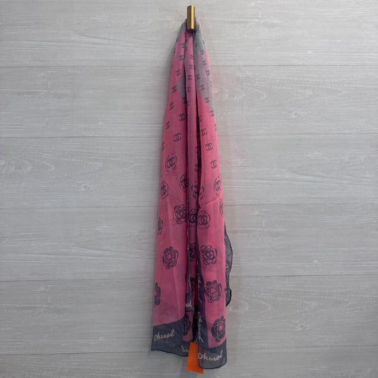 DUPE Chanel Silky Rose Print Scarf