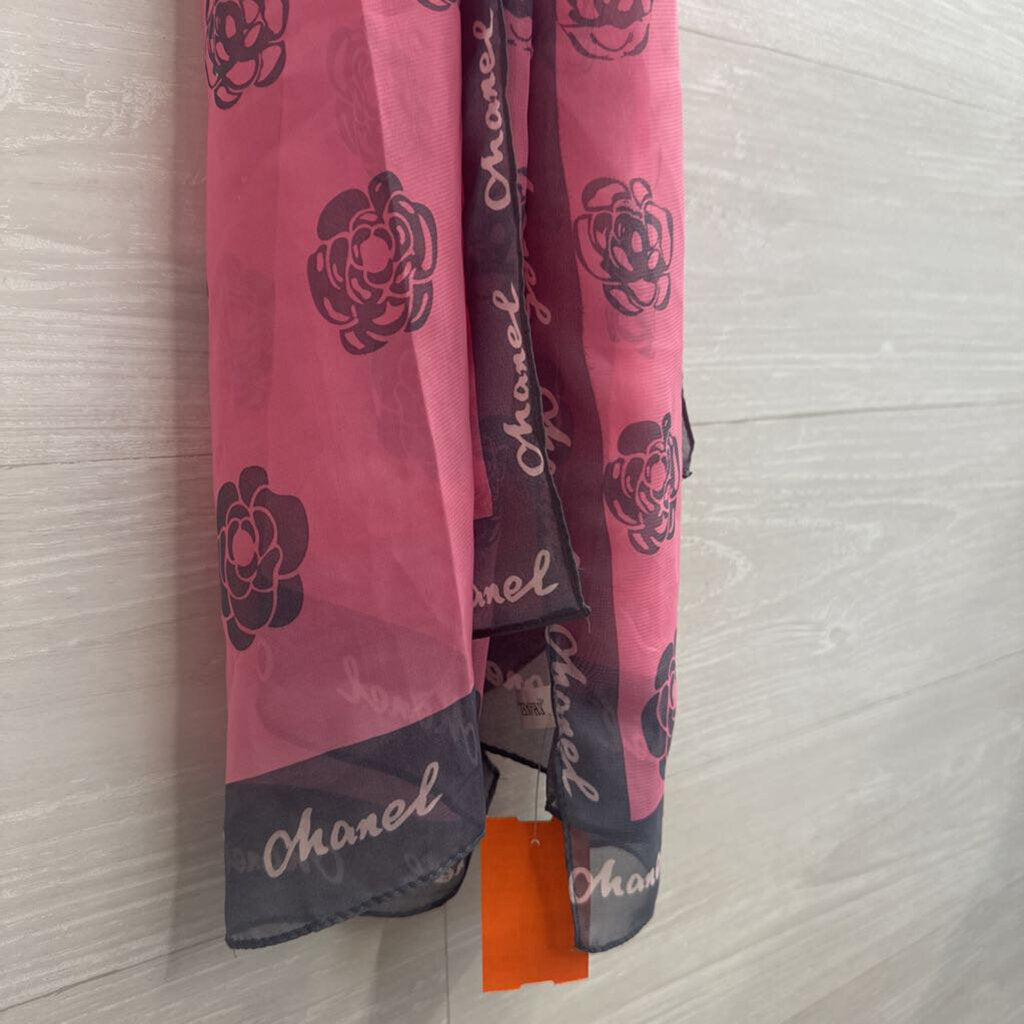 DUPE Chanel Silky Rose Print Scarf