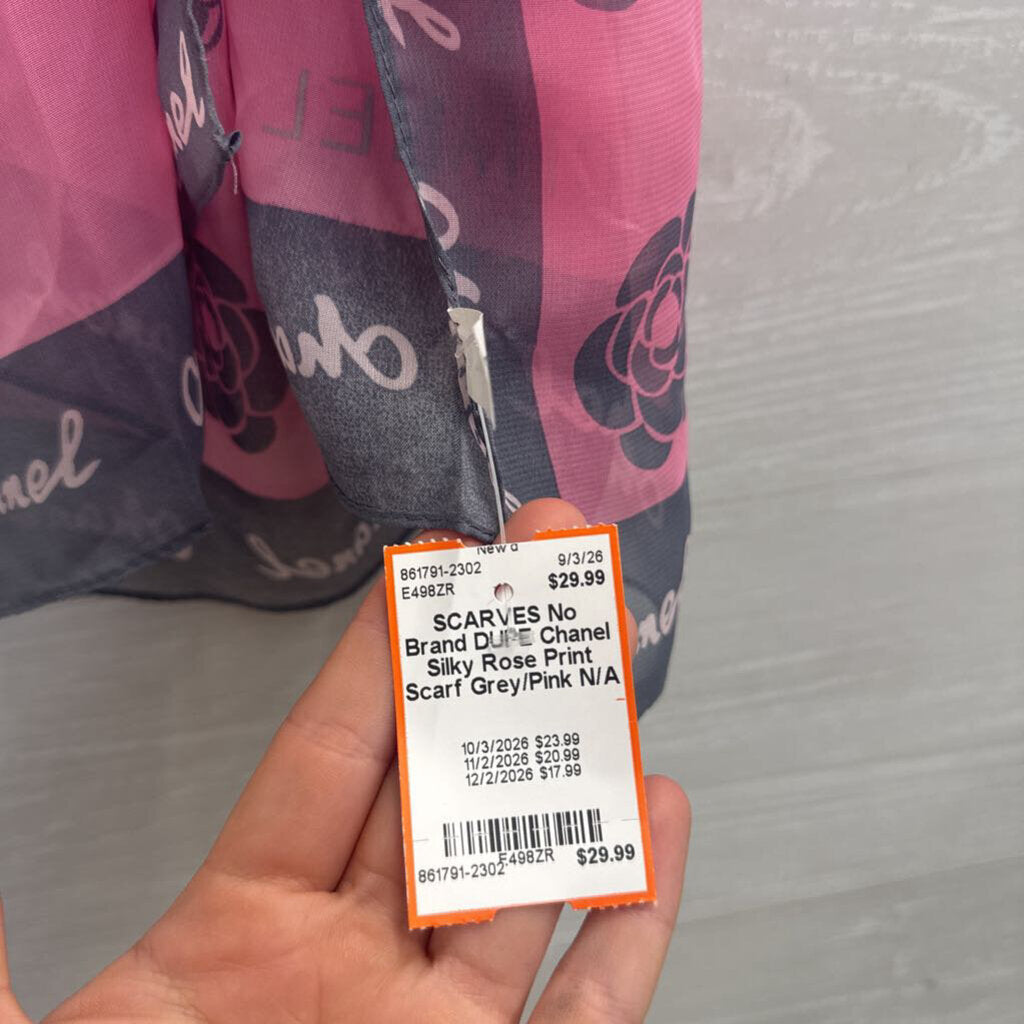 DUPE Chanel Silky Rose Print Scarf
