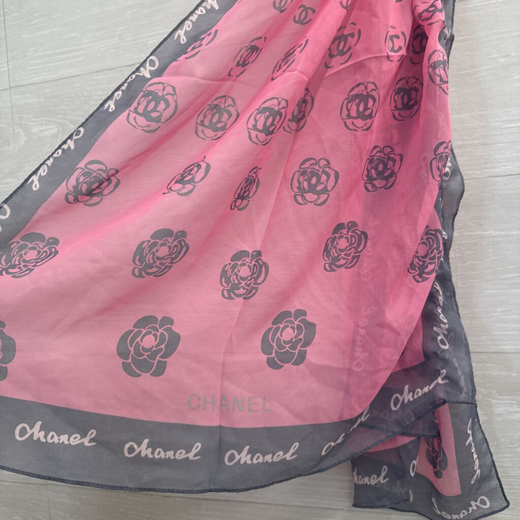 DUPE Chanel Silky Rose Print Scarf