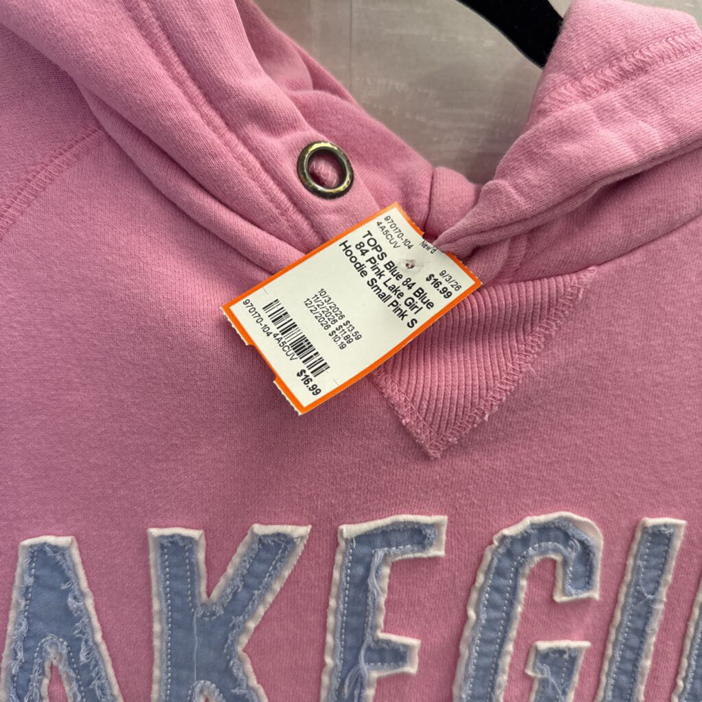 Blue 84 Pink Lake Girl Hoodie Small