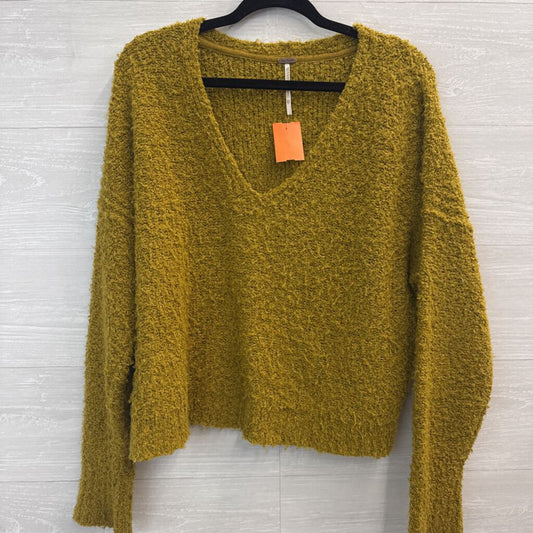 Free People Green Knit Oversized Long Sleeve Sweater Extra Small
