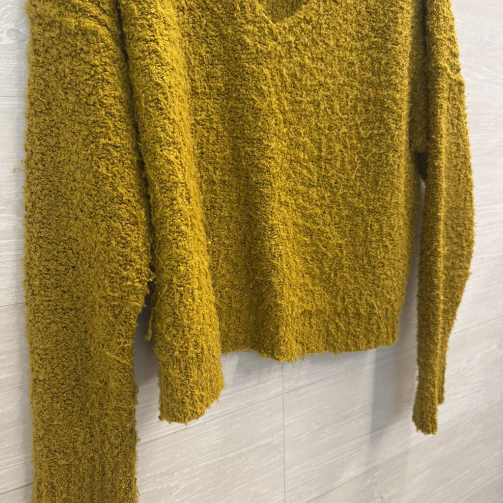 Free People Green Knit Oversized Long Sleeve Sweater Extra Small