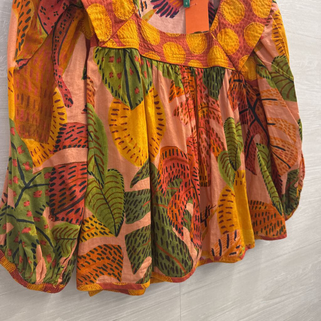 Farm Rio Pink/ Multi Print Long Sleeve Top Small