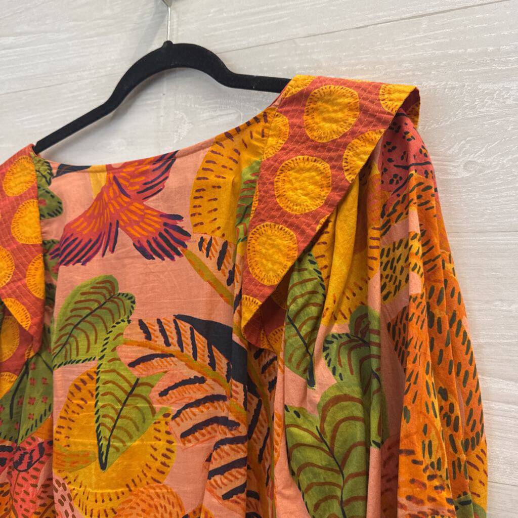 Farm Rio Pink/ Multi Print Long Sleeve Top Small