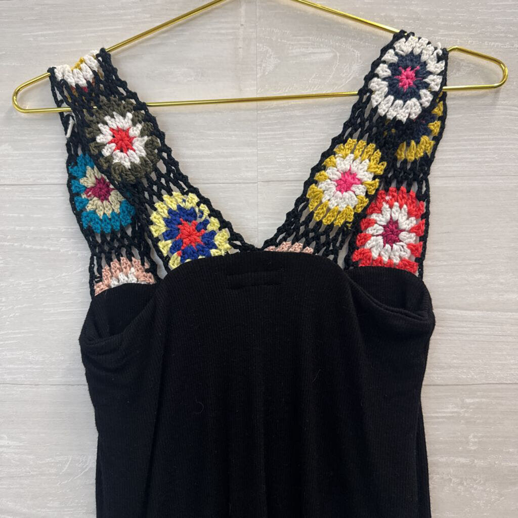 Michael Lauren Black/ Multi Knit Strap Tank Top Extra Small