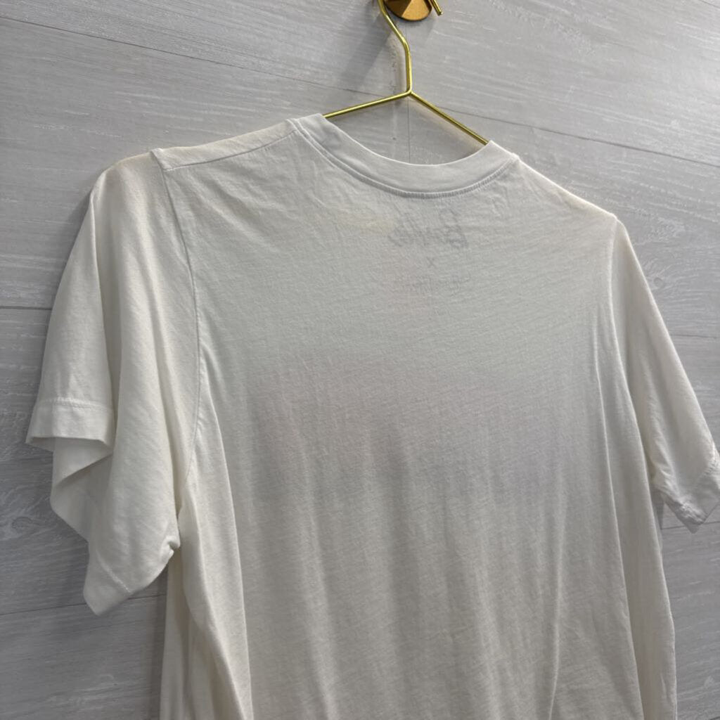 Barbie White Cropped Short Sleeve Graphic Tee Extra Small