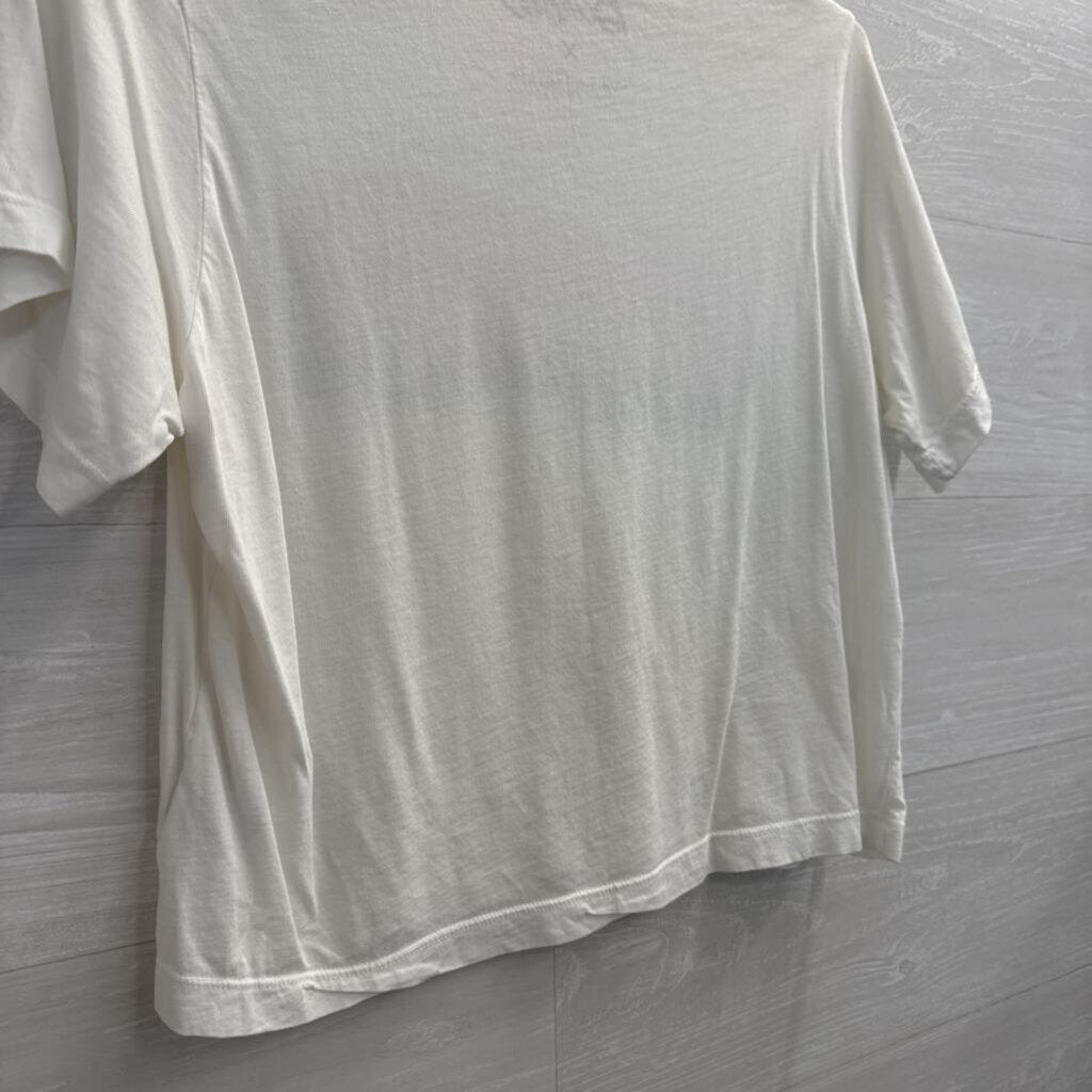 Barbie White Cropped Short Sleeve Graphic Tee Extra Small