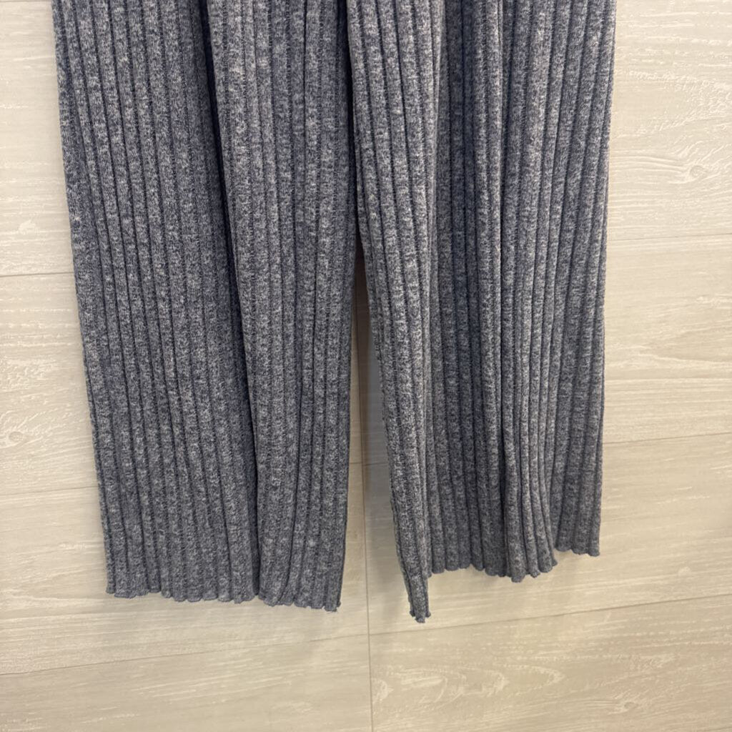Z Supply Blue Ribbed Wide Leg Pull On Pants Extra Small