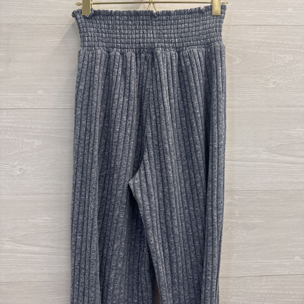 Z Supply Blue Ribbed Wide Leg Pull On Pants Extra Small