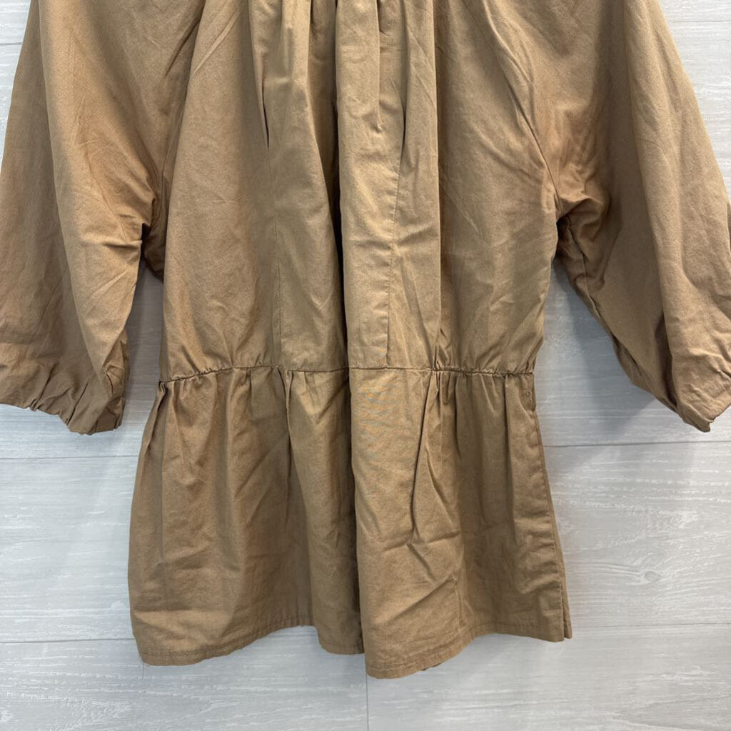 Zara Brown Long Sleeve Top Large