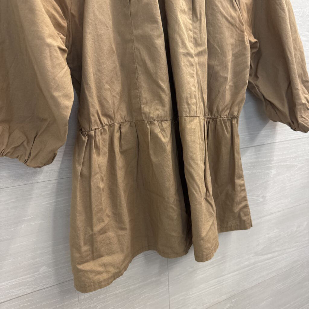 Zara Brown Long Sleeve Top Large