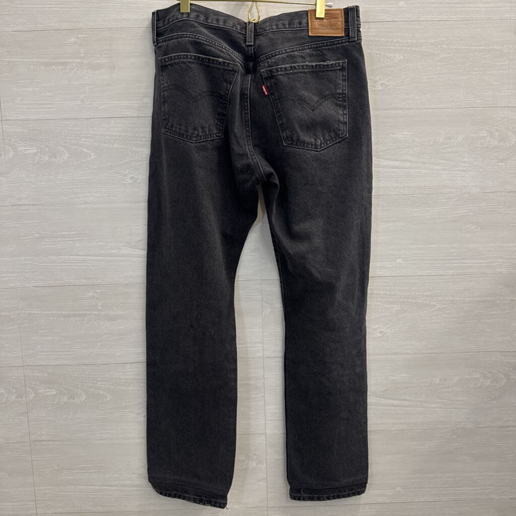 Levi Black Denim Middy Straight Jeans 31