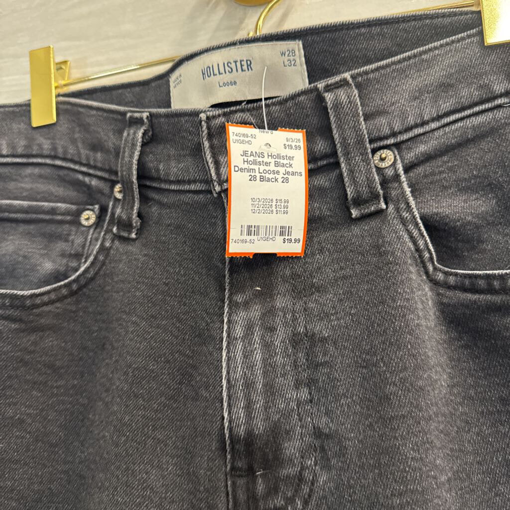 Hollister Black Denim Loose Jeans 28