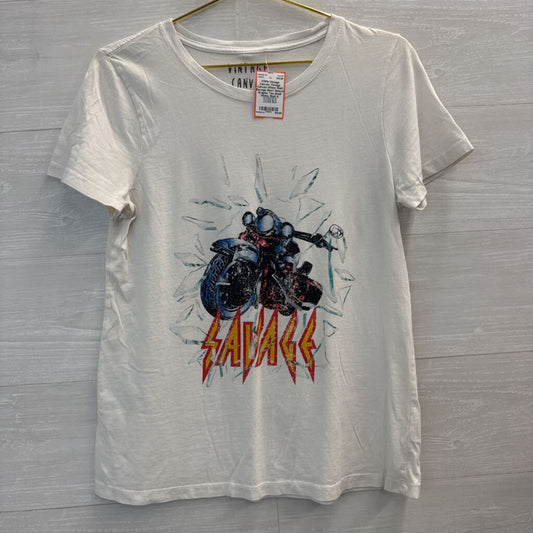Vintage Canvas White/ Multi Savage Short Sleeve Graphic Tee Small