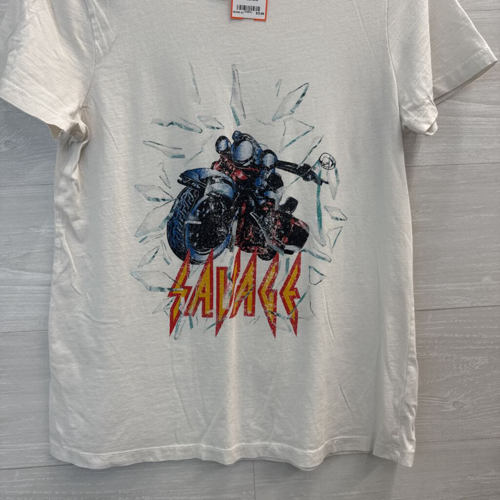Vintage Canvas White/ Multi Savage Short Sleeve Graphic Tee Small