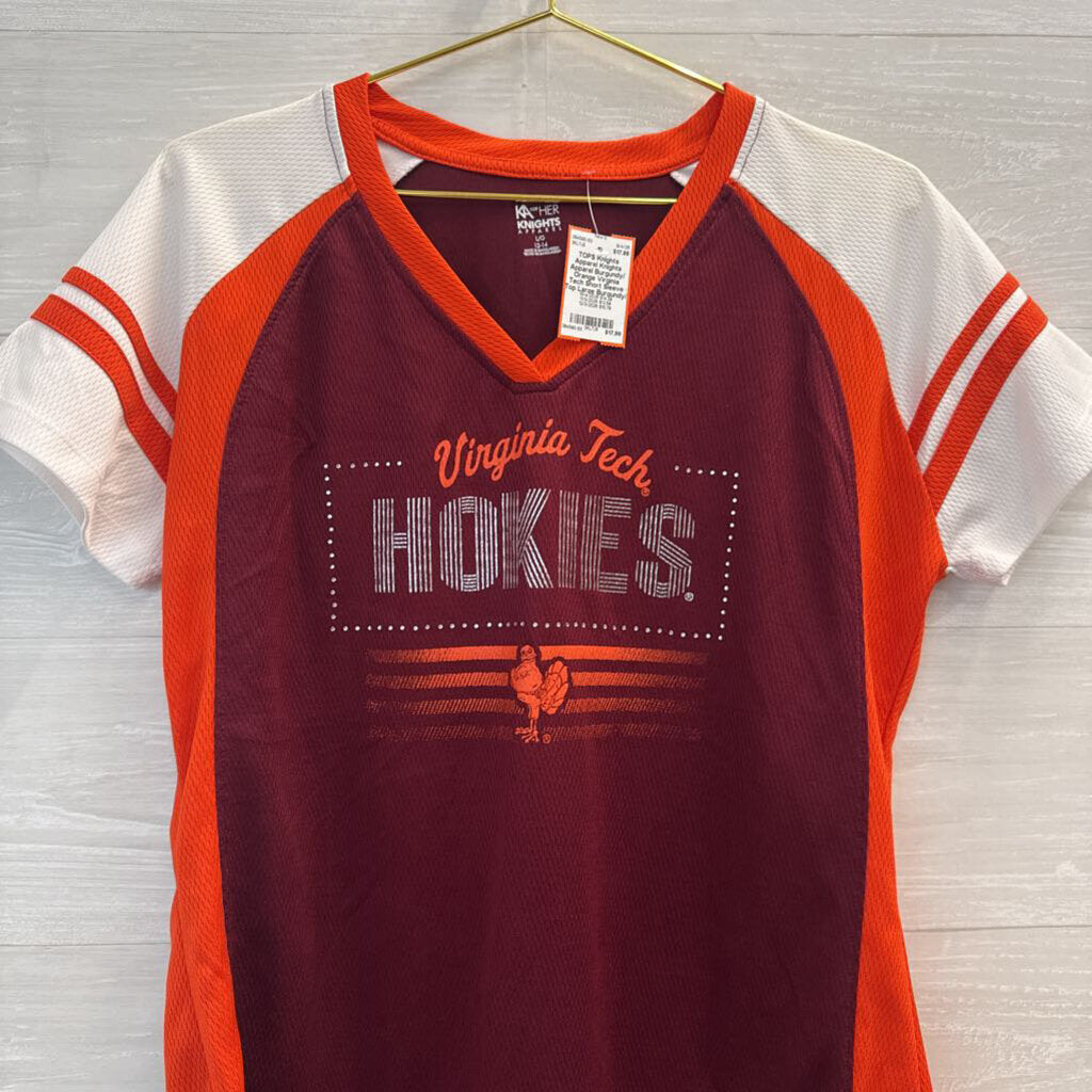 Knights Apparel Burgundy/ Orange Virginia Tech Short Sleeve Top Large