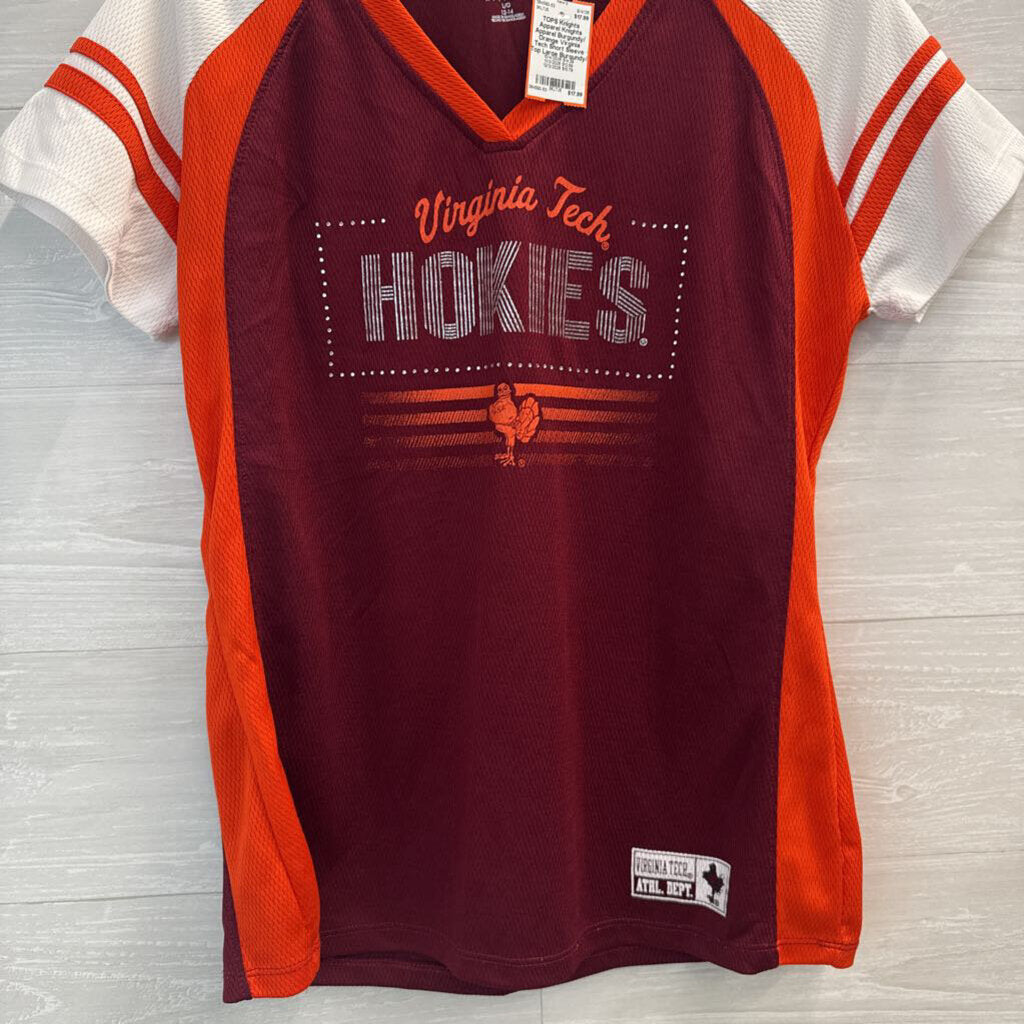Knights Apparel Burgundy/ Orange Virginia Tech Short Sleeve Top Large