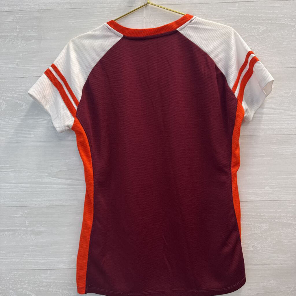 Knights Apparel Burgundy/ Orange Virginia Tech Short Sleeve Top Large