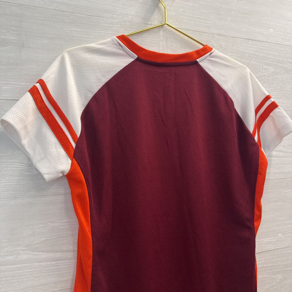 Knights Apparel Burgundy/ Orange Virginia Tech Short Sleeve Top Large
