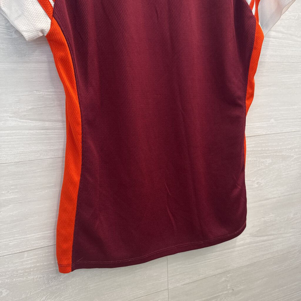 Knights Apparel Burgundy/ Orange Virginia Tech Short Sleeve Top Large