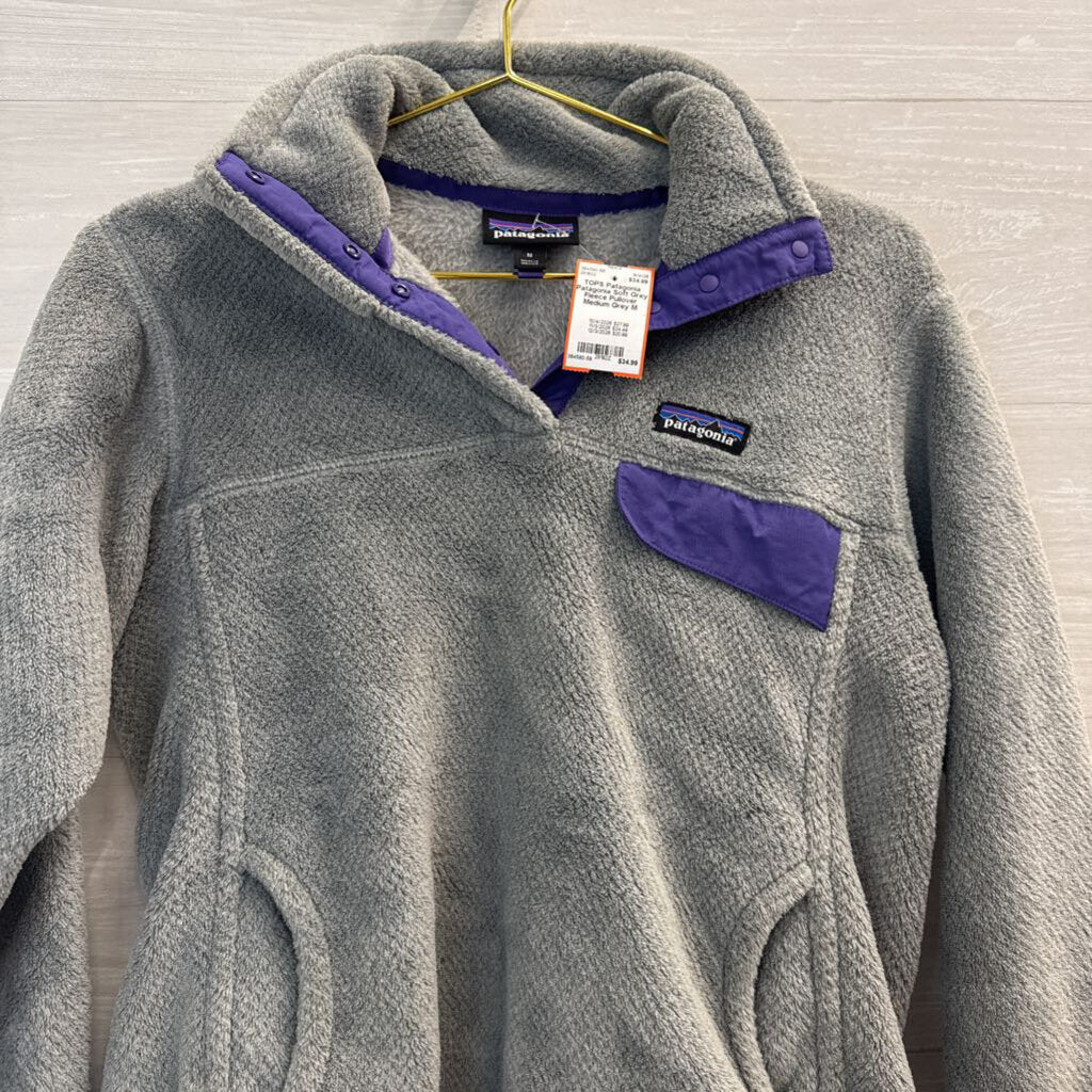 Patagonia Soft Grey Fleece Pullover Medium