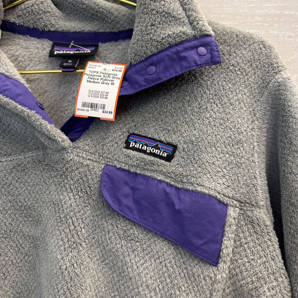 Patagonia Soft Grey Fleece Pullover Medium