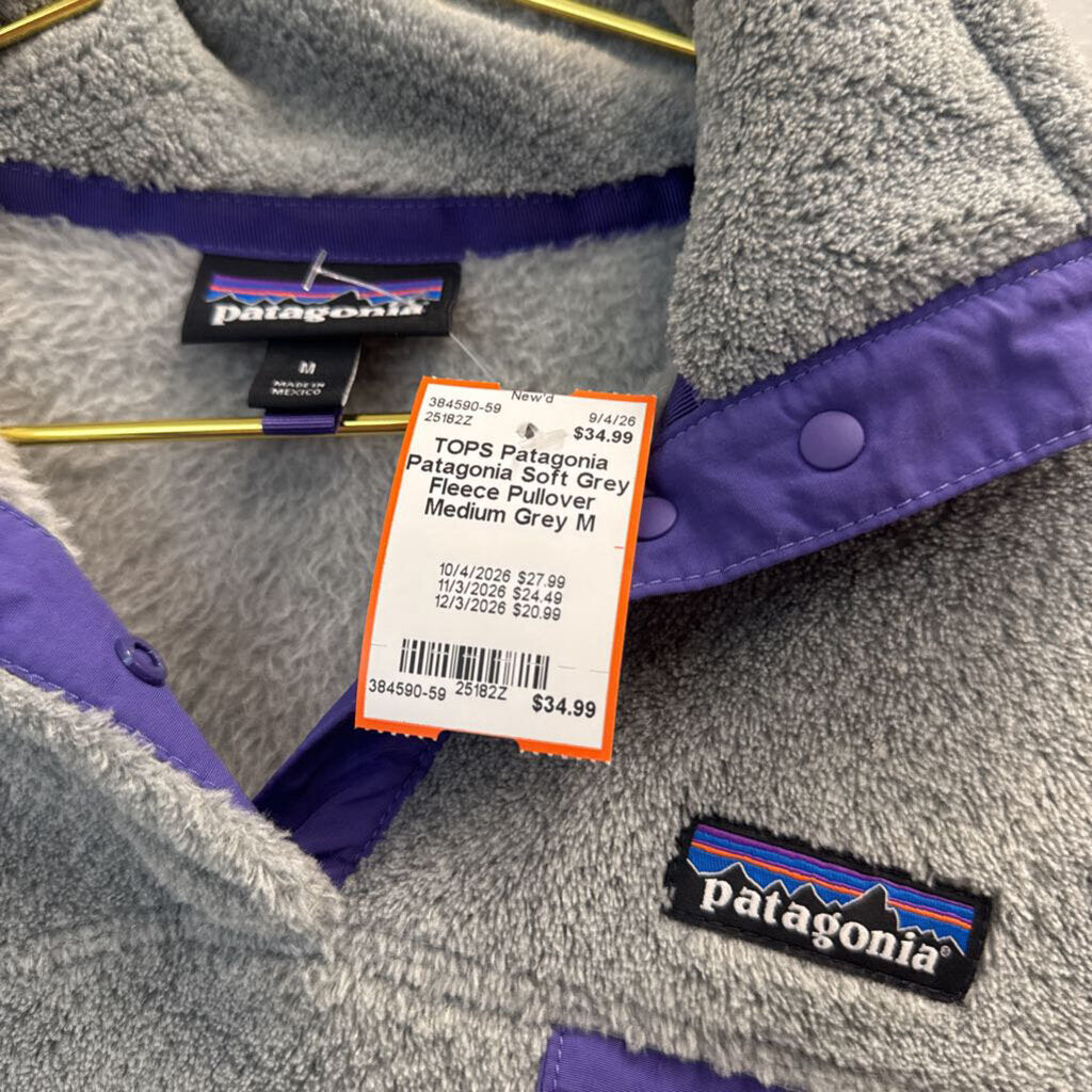 Patagonia Soft Grey Fleece Pullover Medium